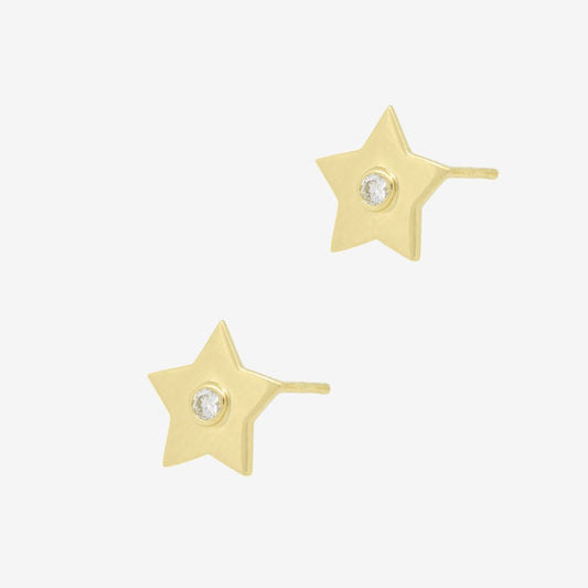 Star Earrings in Diamond - 18k Gold - Ly