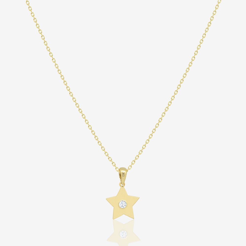 Star Necklace in Diamond - 18k Gold - Ly