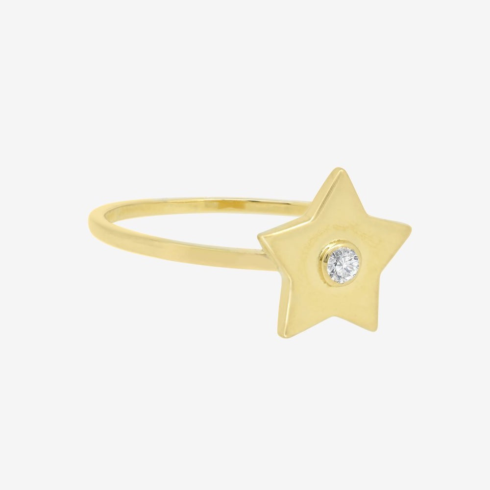 Star Ring in Diamond - 18k Gold - Ly