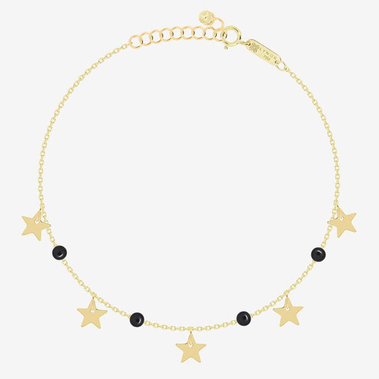 Stars Bracelet in Black Pearl - 18k Gold - Ly