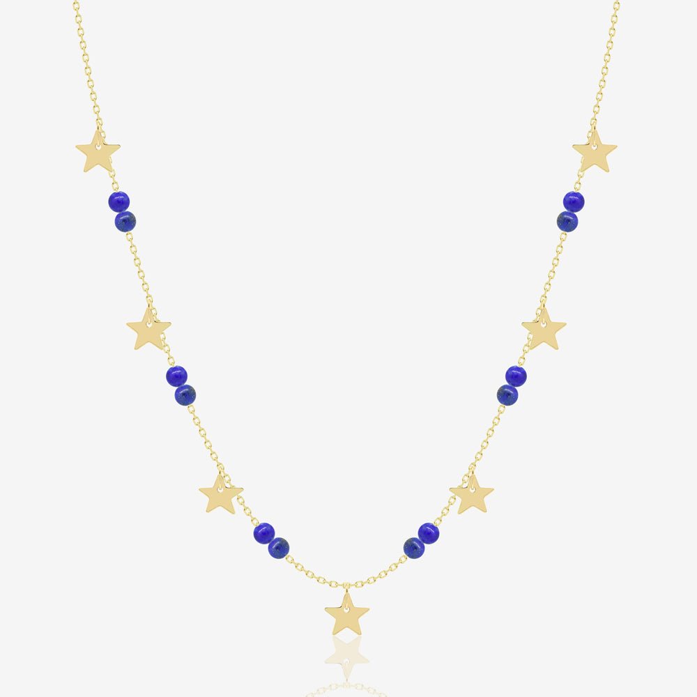 Stars Necklace in Lapis Lazuli - 18k Gold - Ly