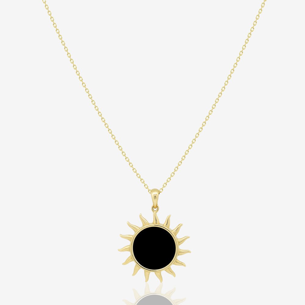 Sun Necklace in Black Onyx - 18k Gold - Ly