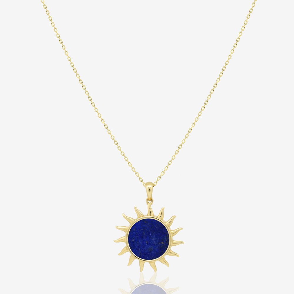 Sun Necklace in Lapis Lazuli - 18k Gold - Ly