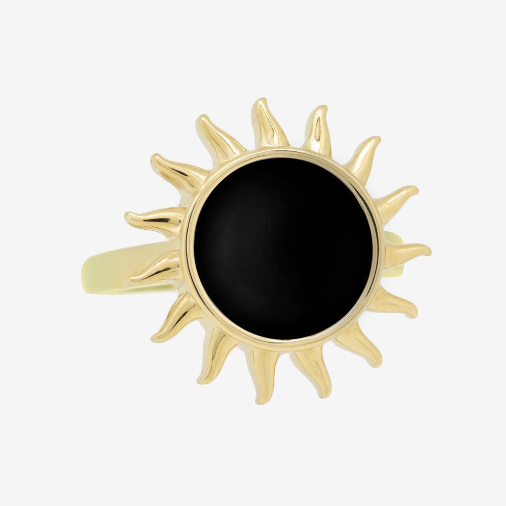 Sun Ring in Black Onyx - 18k Gold - Ly