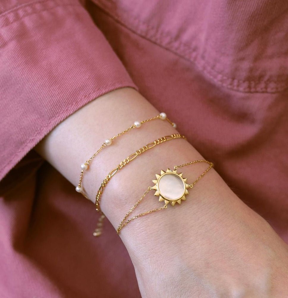 Sunshine Bracelet in Mother of Pearl - 18k Gold - Ly