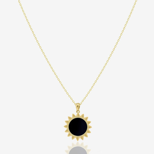 Sunshine Necklace in Black Onyx. - 18k Gold - Ly