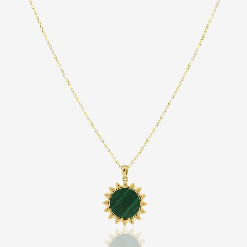 Sunshine Necklace in Green Malachite - 18k Gold - Ly