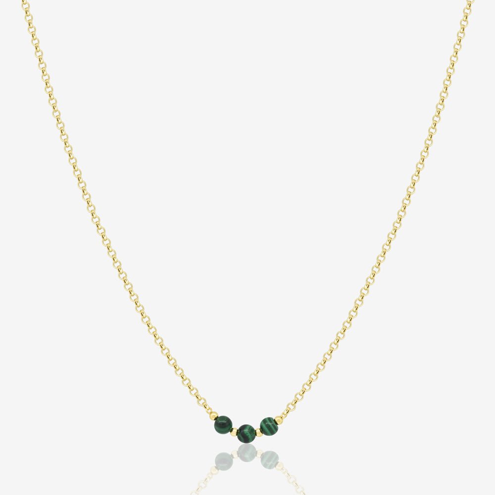 Tia Necklace in Green Malachite - 18k Gold - Ly