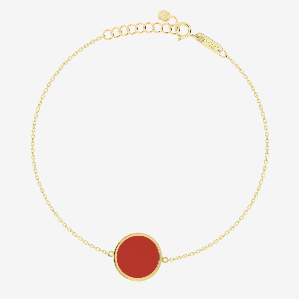 Tigri Bracelet in Red Carnelian - 18k Gold - Ly