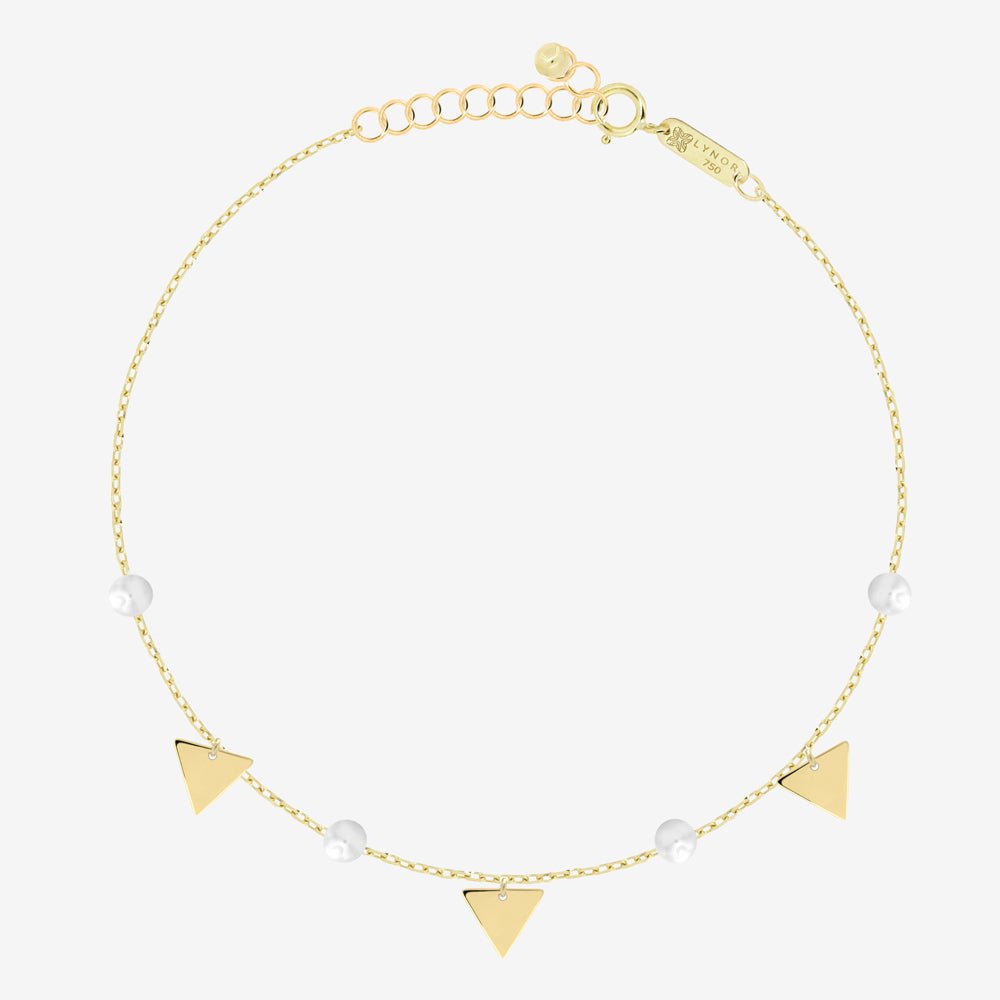Triangles Bracelet in Pearl - 18k Gold - Ly