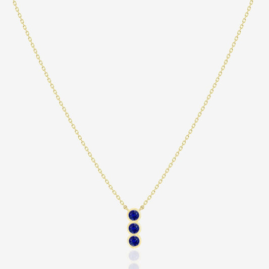 Triple Sapphire Necklace - 18k Gold - Ly