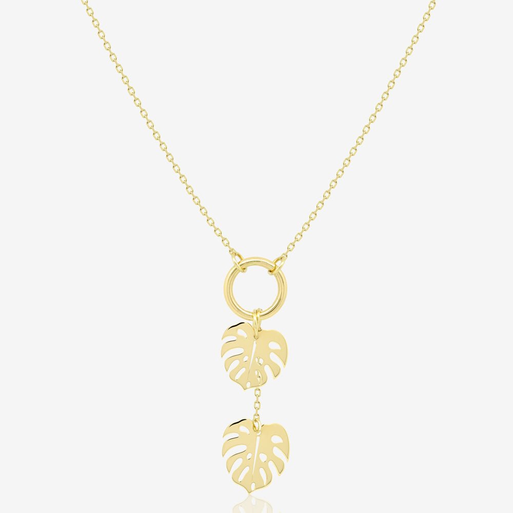 Twin Monstera Necklace - 18k Gold - Ly