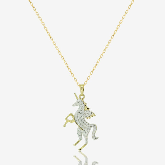Unicorn Necklace in Diamond - 18k Gold - Ly