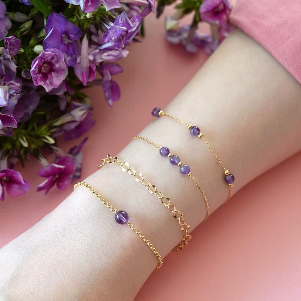 Violet Cherry Bracelet in Amethyst - 18k Gold - Ly