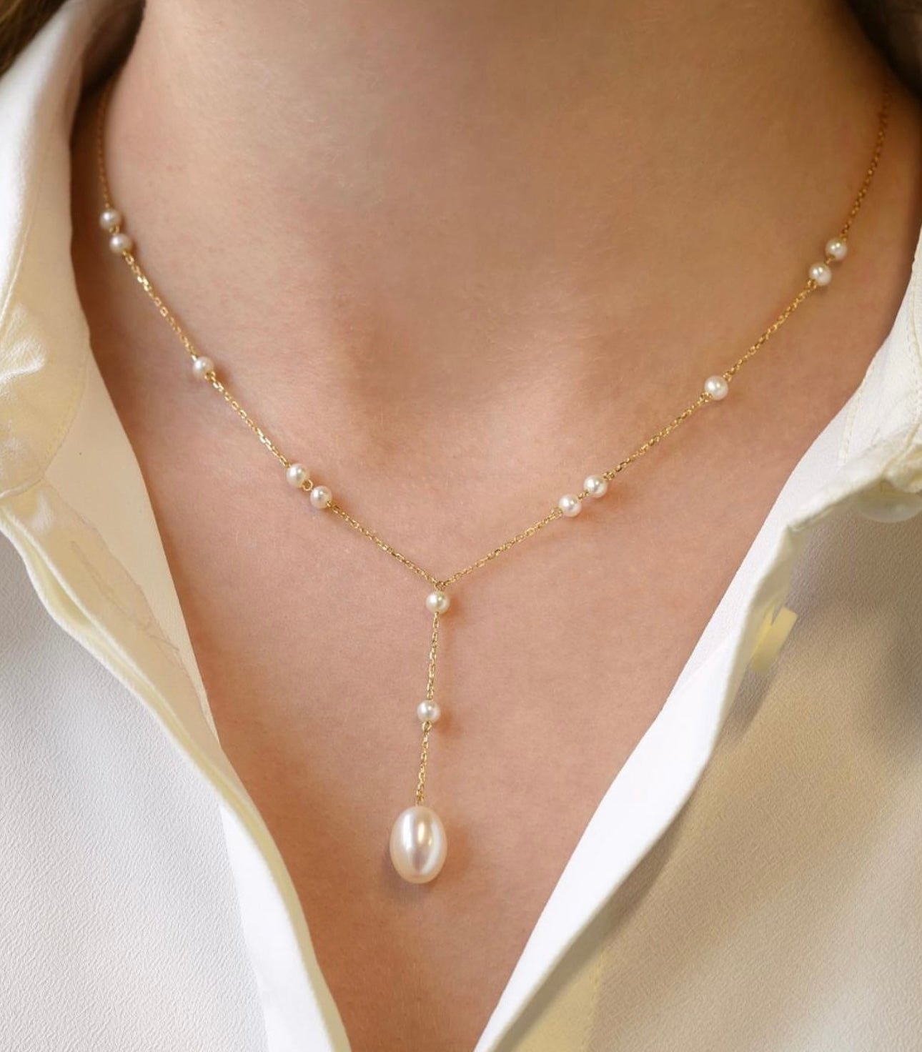 Vita Necklace in Freshwater Pearl - 18k Gold - Ly