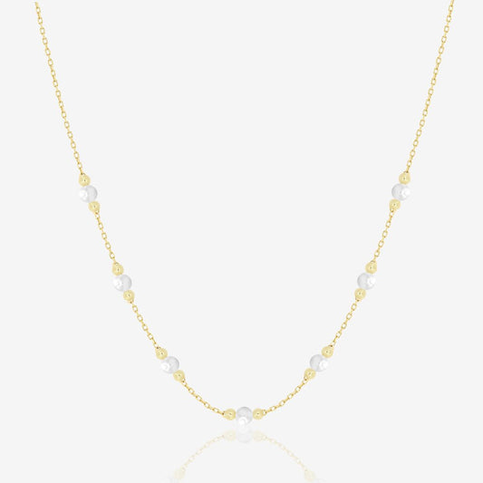 White Cherry Necklace in Pearl - 18k Gold - Ly