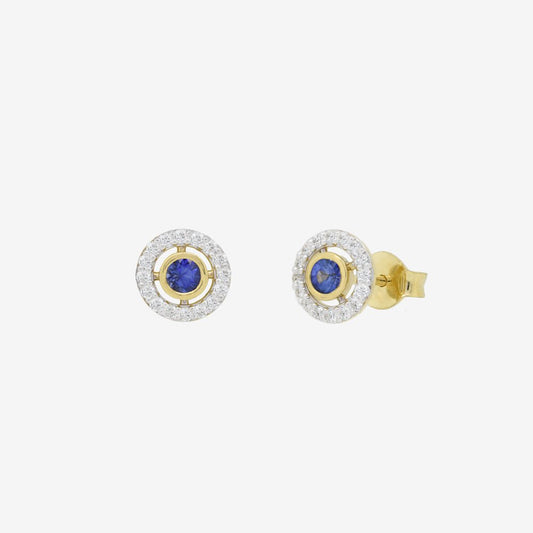 Yona Earrings in Diamond & Sapphire - 18k Gold - Ly