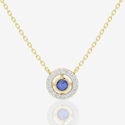 Yona Necklace in Diamond & Sapphire - 18k Gold - Lynor