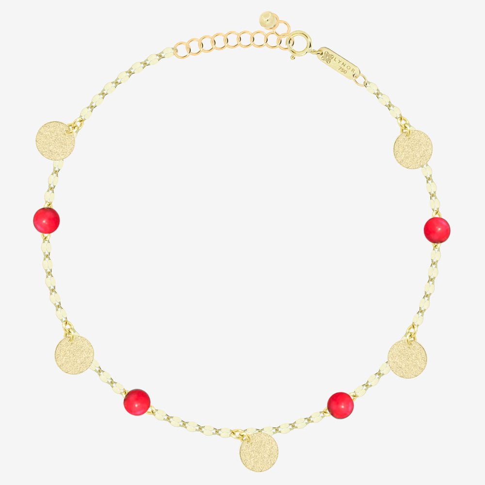 Zola Bracelet in Red Coral - 18k Gold - Ly